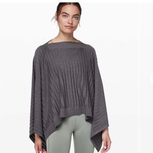 Lululemon Forward Flow Cotton Blend Lilac Knit Cape Poncho